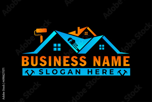 home repair, roofing, remodeling, handyman logo, Building Logo
 