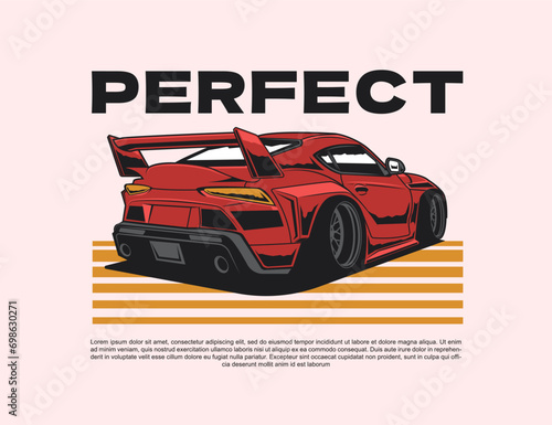 90s super car design illustration vector graphic