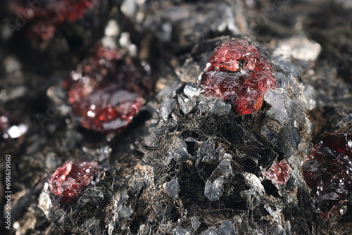 Принти на полотні Garnets of the type almandine in biotite mica schist