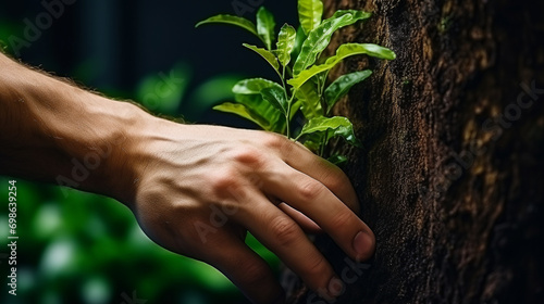 hands holding a plant HD 8K wallpaper Stock Photographic Image 