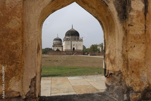 A view of Qutub Shahi tomb in Hyderabad of Telangana in India photo