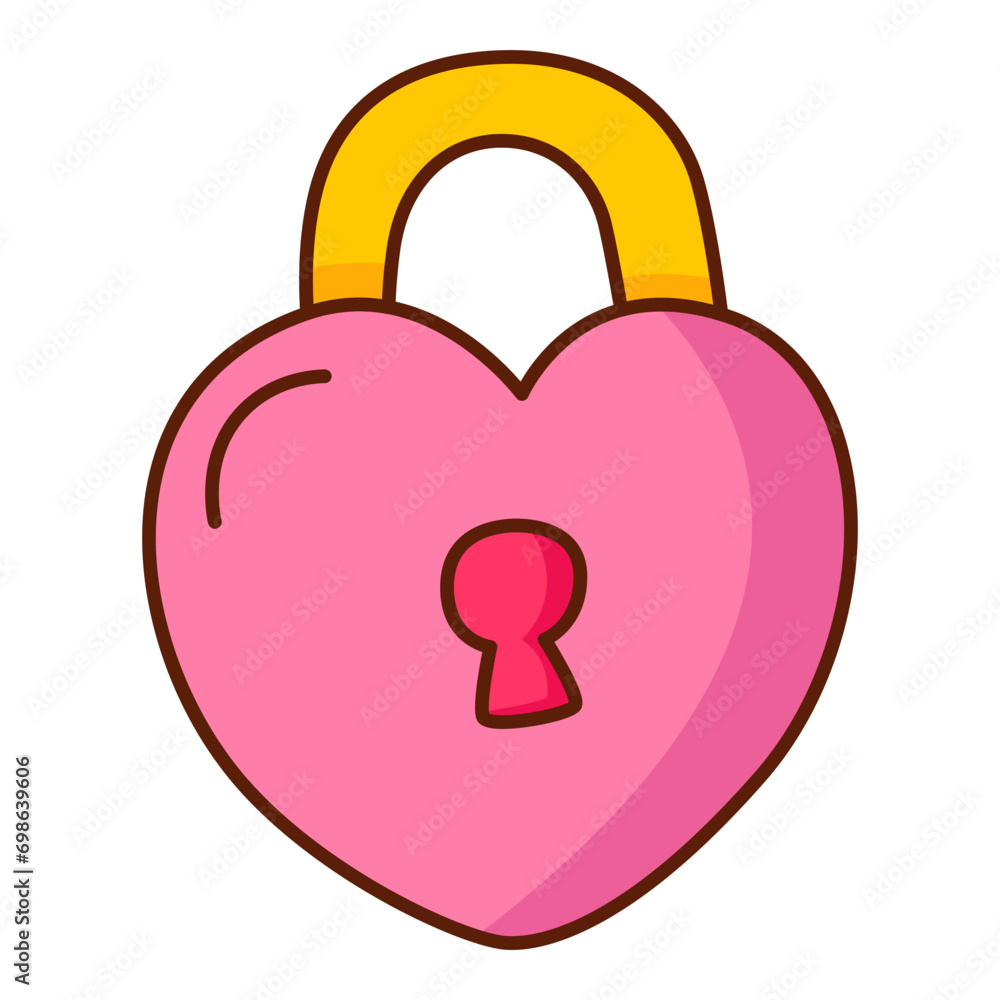 Padlock heart shape lock icon. Padlock heart shape lock icon.