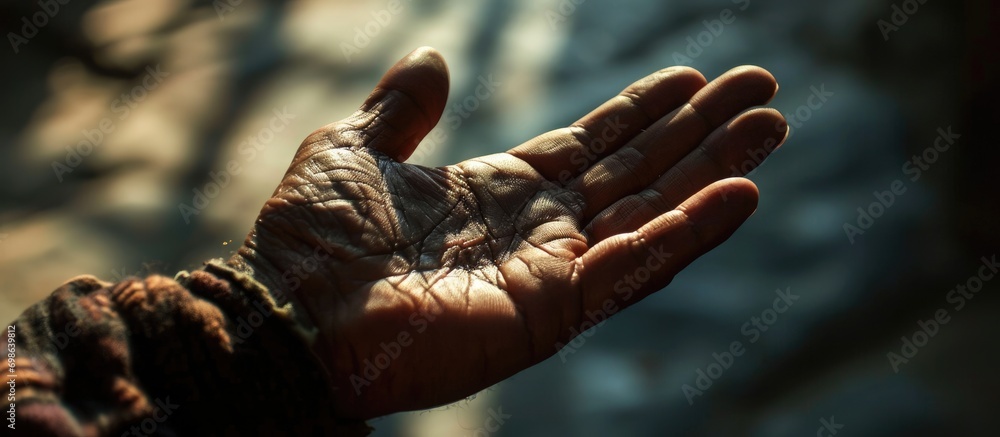 Hand representing Christian faith.