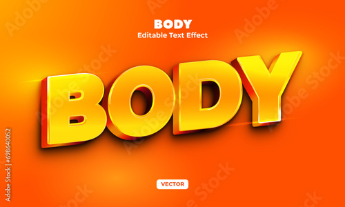 Body editable vector text effect