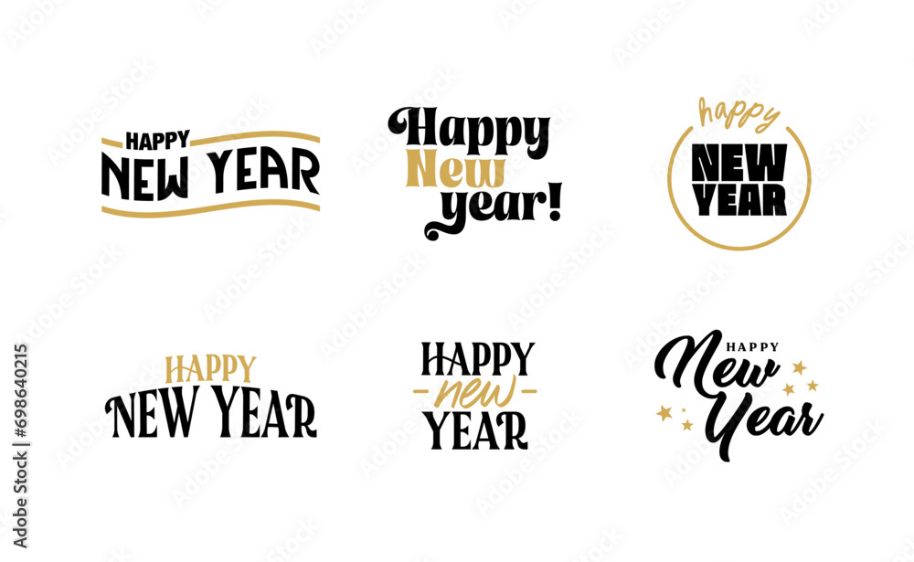 Fototapeta premium Happy new year logo bundle.
