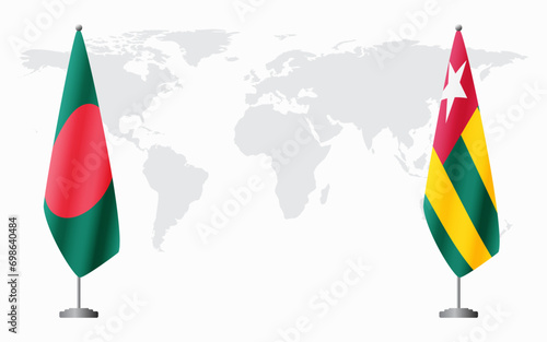 Bangladesh and Togo flags for official meeting