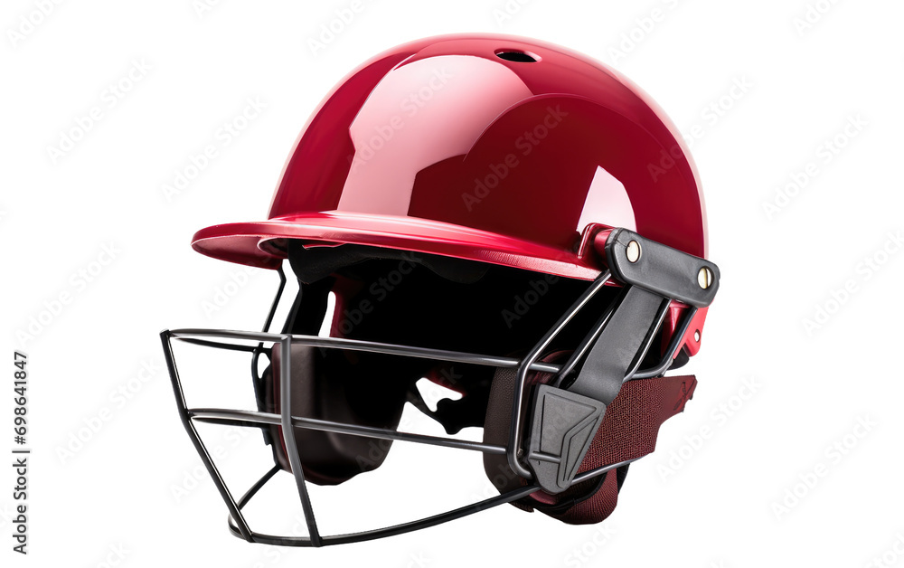 Fototapeta premium Cricket Helmet On a White or Clear Surface PNG Transparent Background.