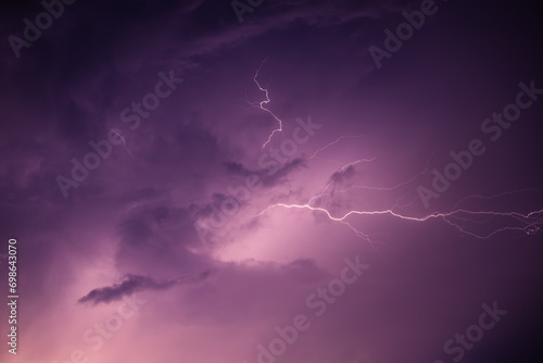 Fototapeta Naklejka Na Ścianę i Meble -  lightning in the night sky