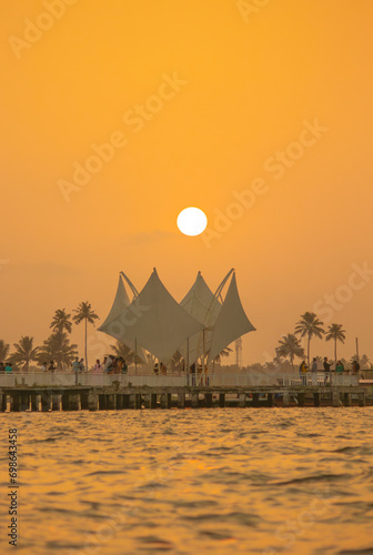 sunset at vembanad lake