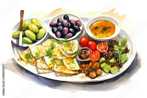Olive bread lunch meat healthy meal cheese tomato cuisine food background plate dish fresh