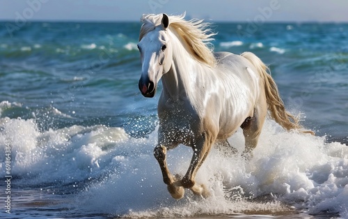 a horse running on the beach © Aliaksandr Siamko