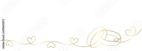 luxury wedding love line art style vector. outline continuous heart. engagement, valentine background decoration