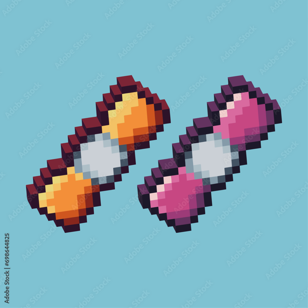 Isometric Pixel art 3d of candy icon for items asset. candy icon on pixelated style.8bits perfect for game asset or design asset element for your game design asset.