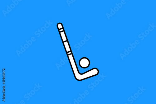 stick and puck illustration in flat style design. Vector illustration.	