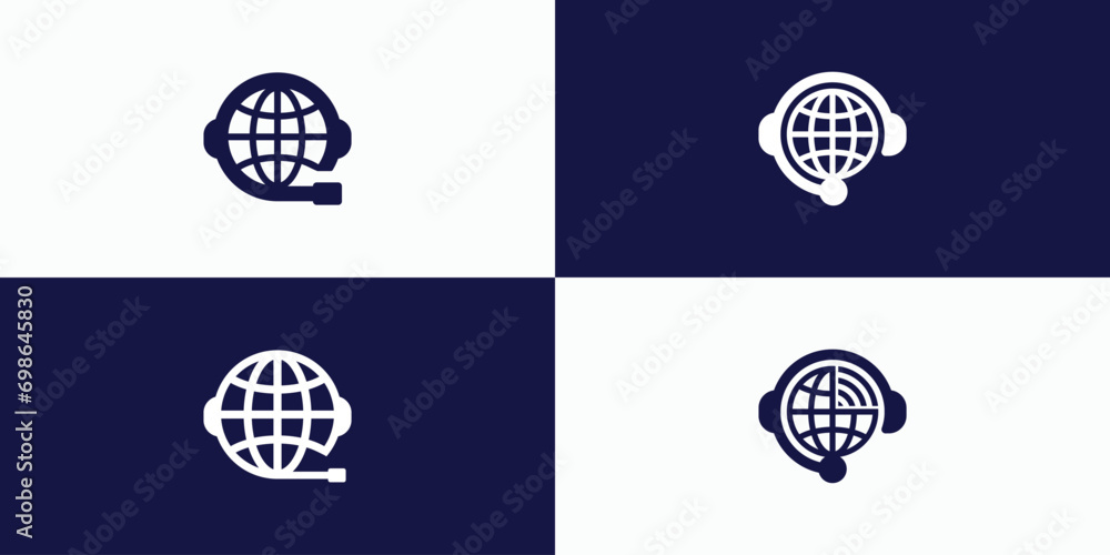 Collection of global customer service logo designs Collection of global customer service logo designs