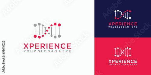 Letter X DNA logo design