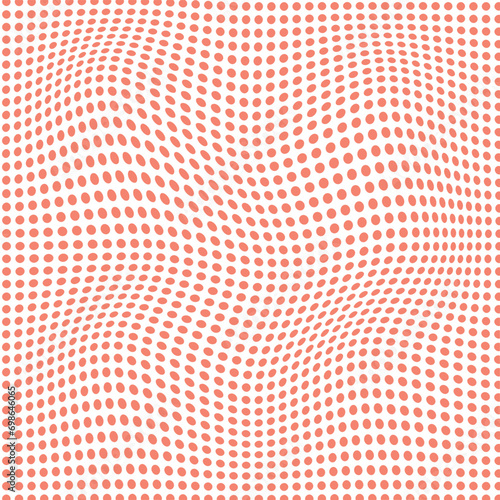 modern abstract simple seamlees apple color small polka dot circle wavy distort pattern art
