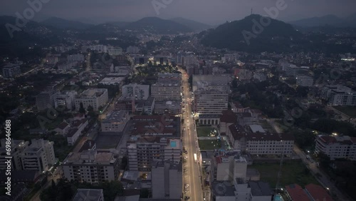 Aerial drone hyperlapse above the mountainous city of Teresopolis a day trip from Rio de Janeiro, Brazil photo