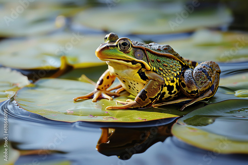 Close-Up of a Frog's Serene Kingdom