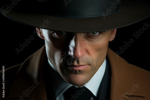 Generative AI picture of secret agent spy person modern film style killer detective soldier