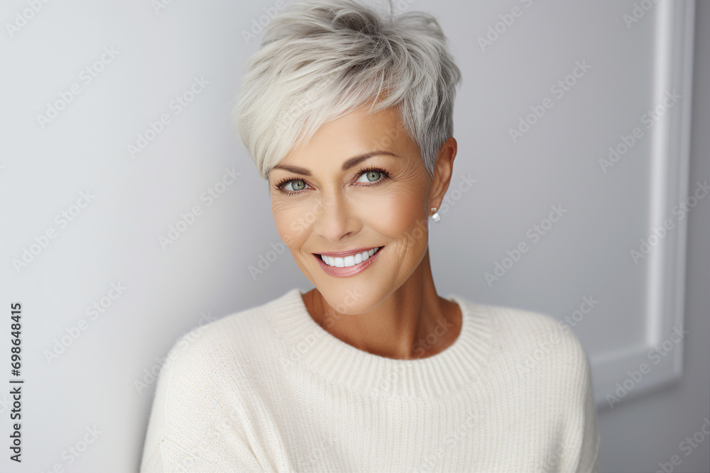 Gorgeous attractive mature lady natural beauty ageing concept made by generative ai Gorgeous attractive mature lady natural beauty ageing concept made by generative ai