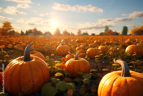 Harvest Abundance: Pile of Pumpkins in Autumn Splendor