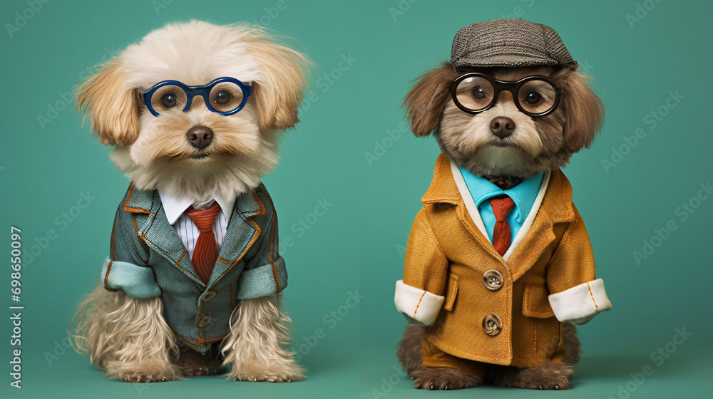 Fototapeta premium Dogs dressed as doctors