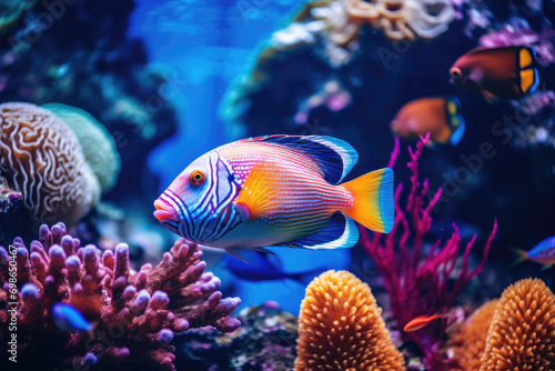 Close view of a colorful tropical fish © Kien