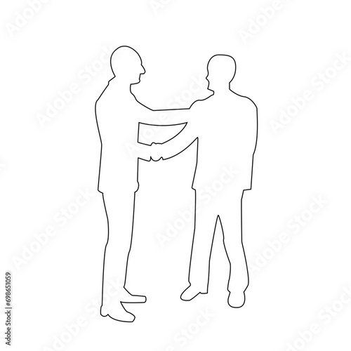 People Standing vectors continuous line drawing © archmostafa69