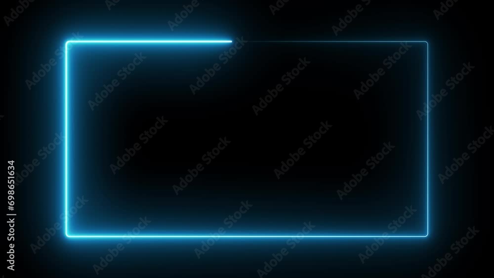 Abstract neon light rectangle frame and seamless loop pattern animation background Abstract neon light rectangle frame and seamless loop pattern animation background