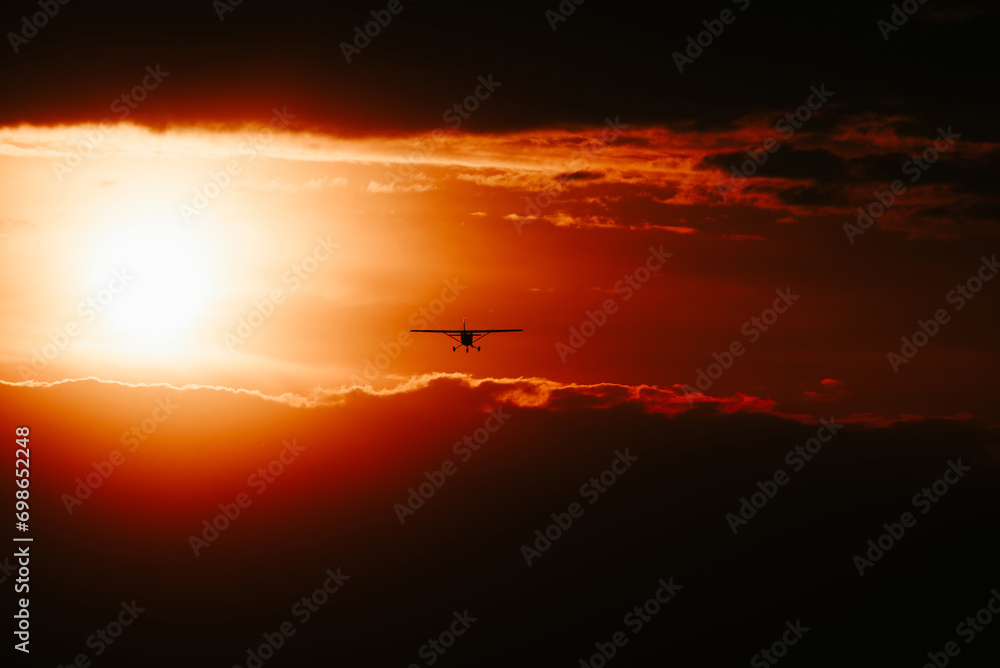 sunset in the sky with plane sunset in the sky with plane
