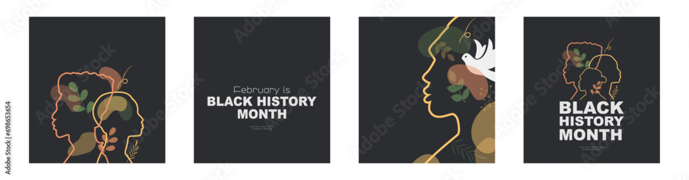Black History Month card set. Black History Month card set.