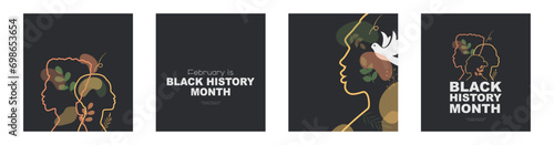 Black History Month card set. photo