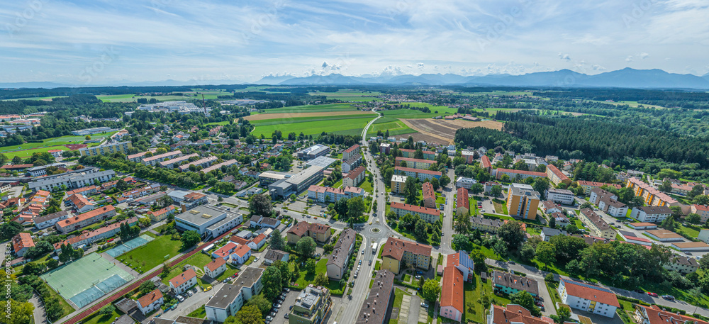 Panoramablick auf Traunreut im oberbayerischen Chiemgau