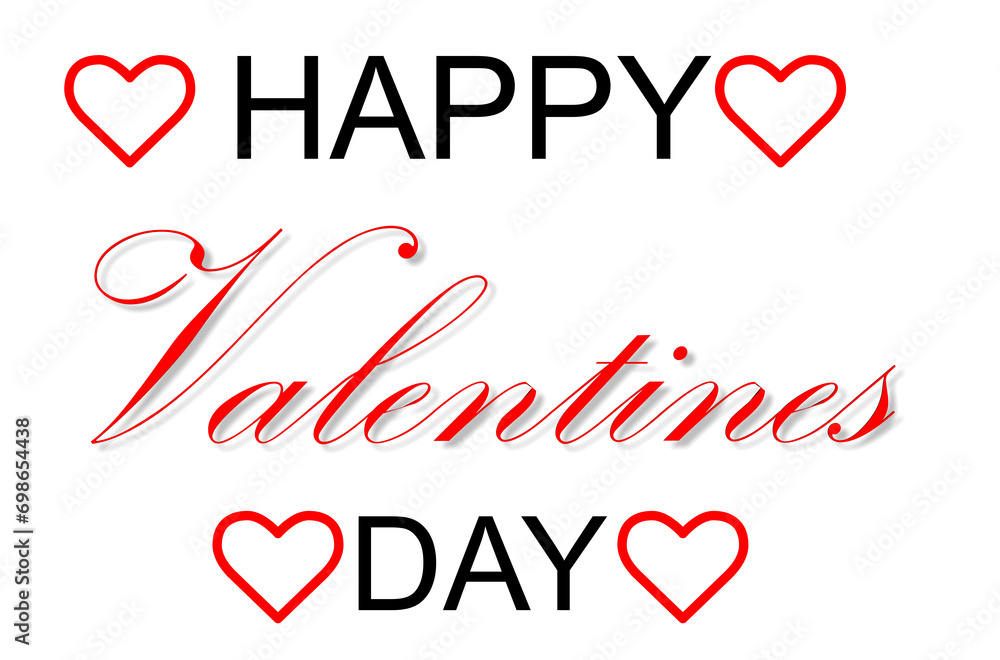 happy valentines day text isolated transparent 