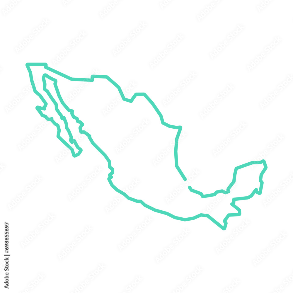 Fototapeta premium Mexico icon line symbol. Isolated illustration of icon sign concept for your web site mobile app logo UI design. MX