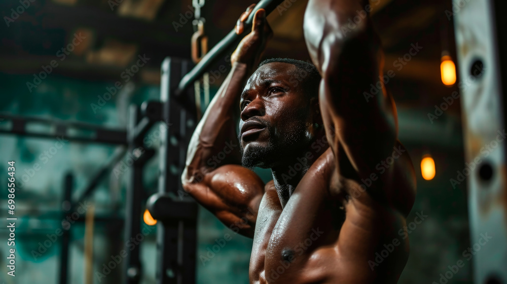 portrait black sporty man in the gym portrait black sporty man in the gym