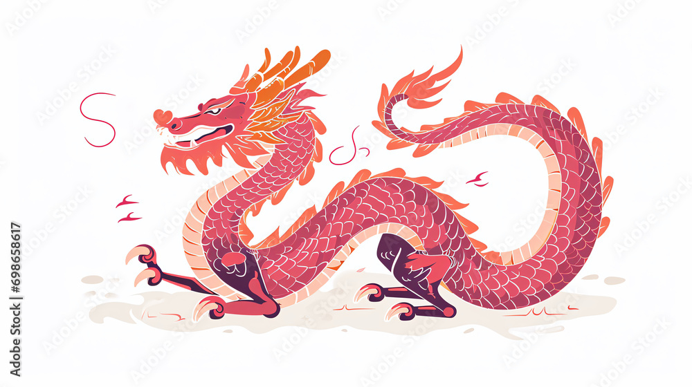 Obraz premium 2024 Chinese traditional auspicious dragon illustration 