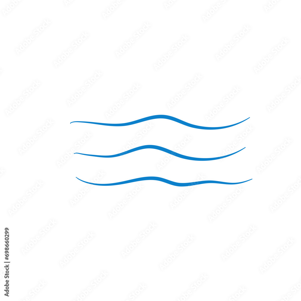 Wave sea line doodle Wave sea line doodle
