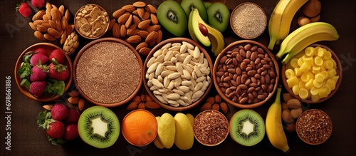 Food groups with high dietary fiber content photo