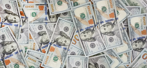 100 US Dollar Hundred, Banknotes Surface Bill Background