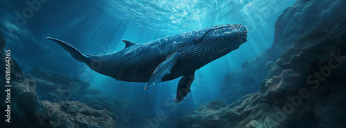whale in the ocean wallpaper