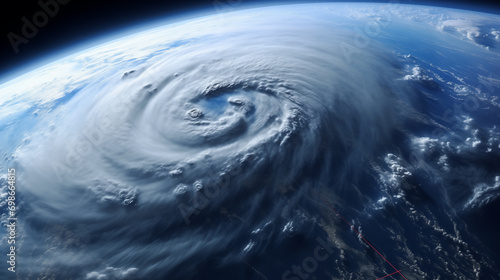 Orbital Gaze: The Swirling Vortex of a Giant Hurricane from Space