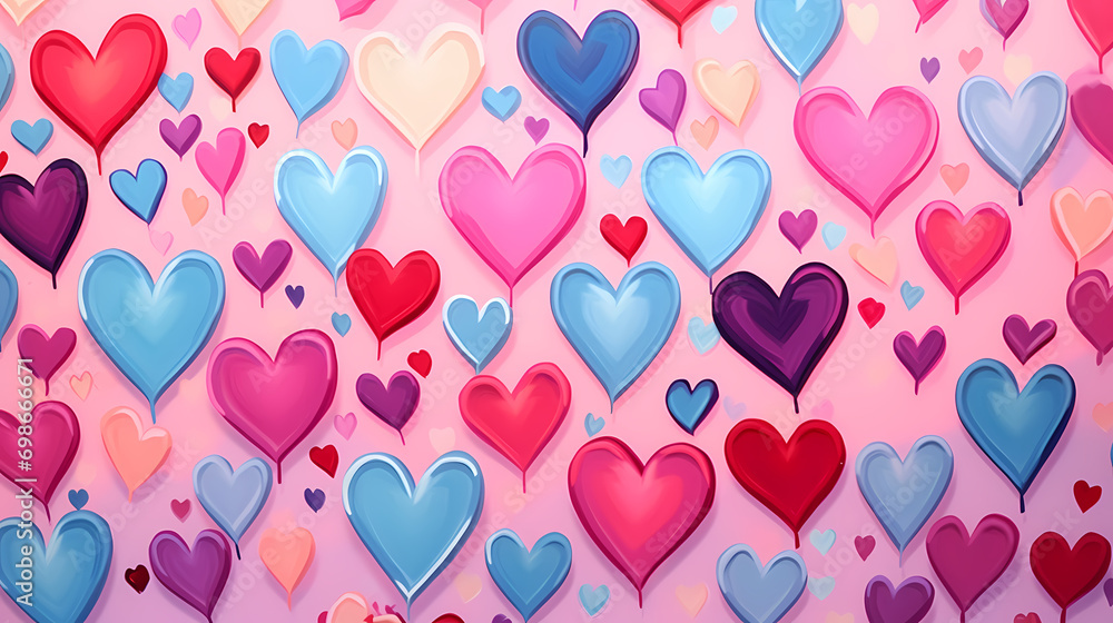 Valentine's Day illustration background wallpaper design, love heart, Valentine's Day card