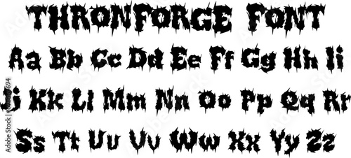 Thornforge Fonts edgy. y2k trendy type for tattoo, Metal, Rock, and Grunge Band Apparel Designs