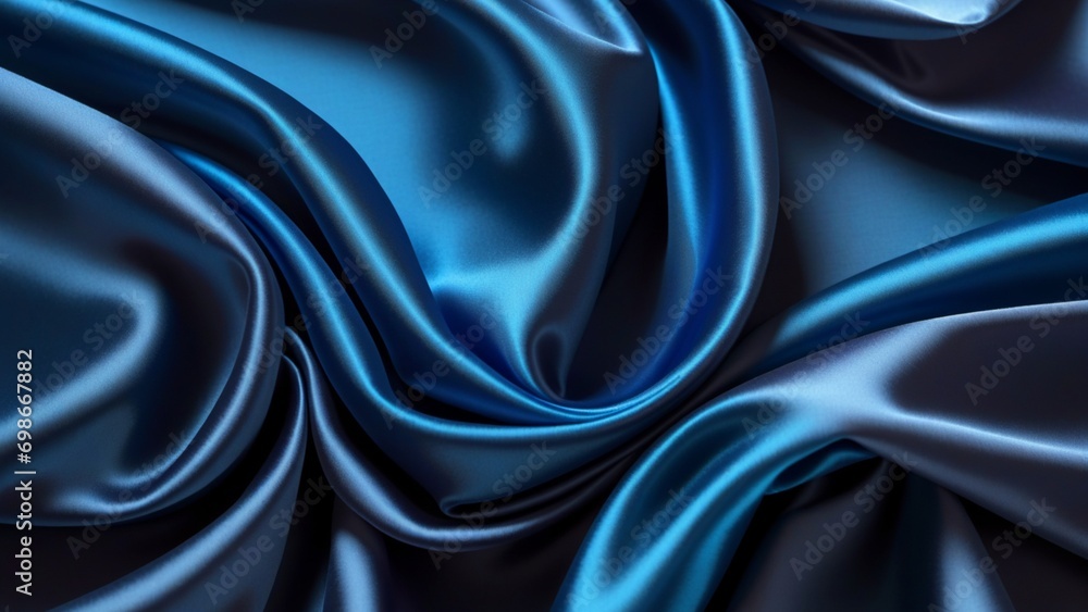 Blue satin silk elegant fabric for background Blue satin silk elegant fabric for background