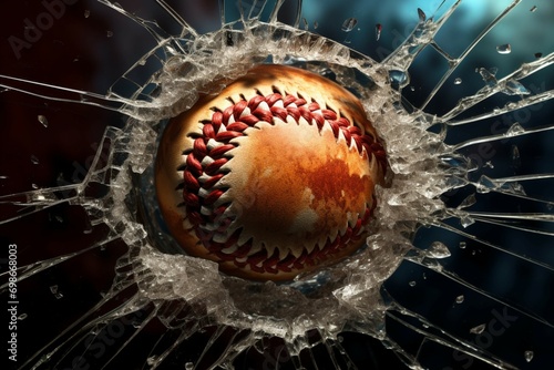 Baseball shatters boundaries, breaking through a window for design creativity © Muhammad Shoaib