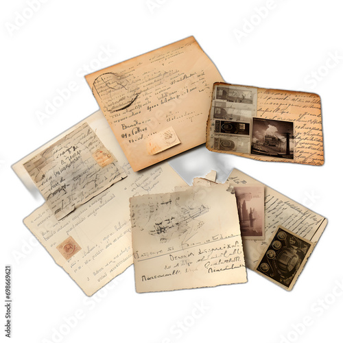 postcards isolated on transparent or white background, png
