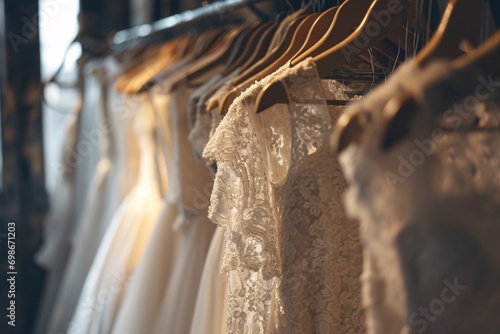 White Wedding Dresses on Display