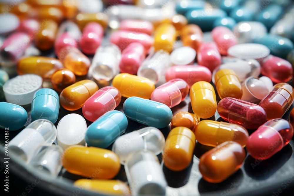 Medical therapy Pharmaceuticals antibiotics pills contribute to overall health and wellness